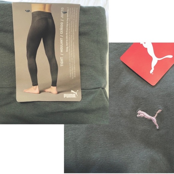 PUMA Logo Leggings in Olive Army Green NWT - Picture 10 of 13
